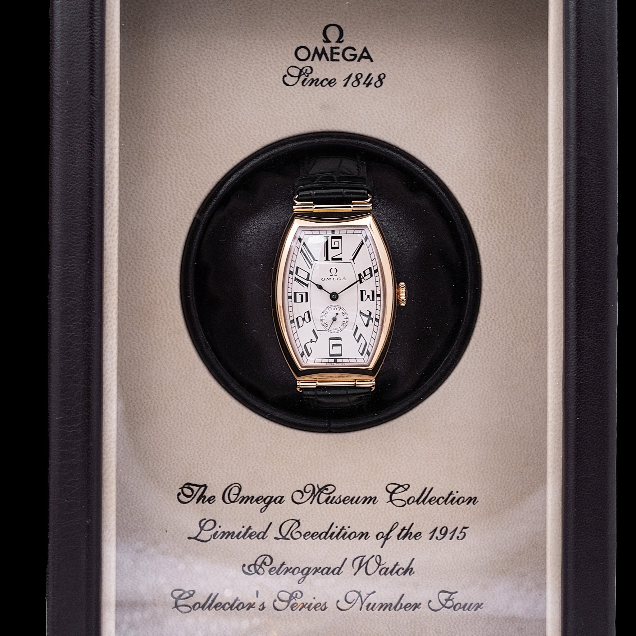 Omega Museum Collection No 4 « Petrograd » 1915, or rose - full set - montre vintage - Contre-Temps Paris