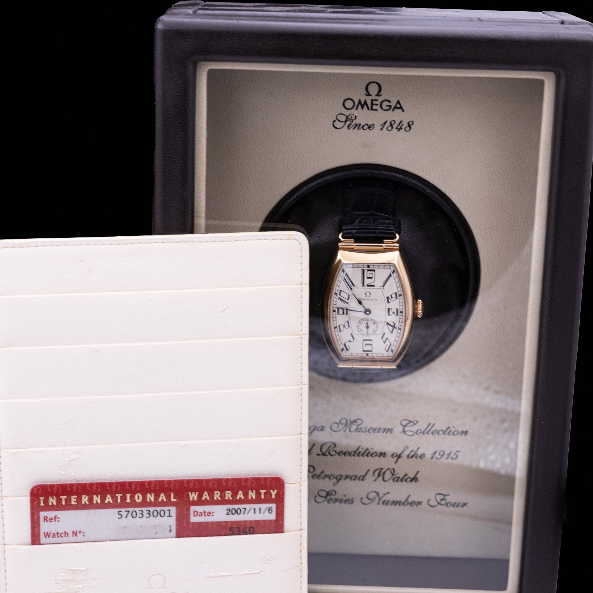 Omega Museum Collection No 4 « Petrograd » 1915, or rose - full set - montre vintage - Contre-Temps Paris