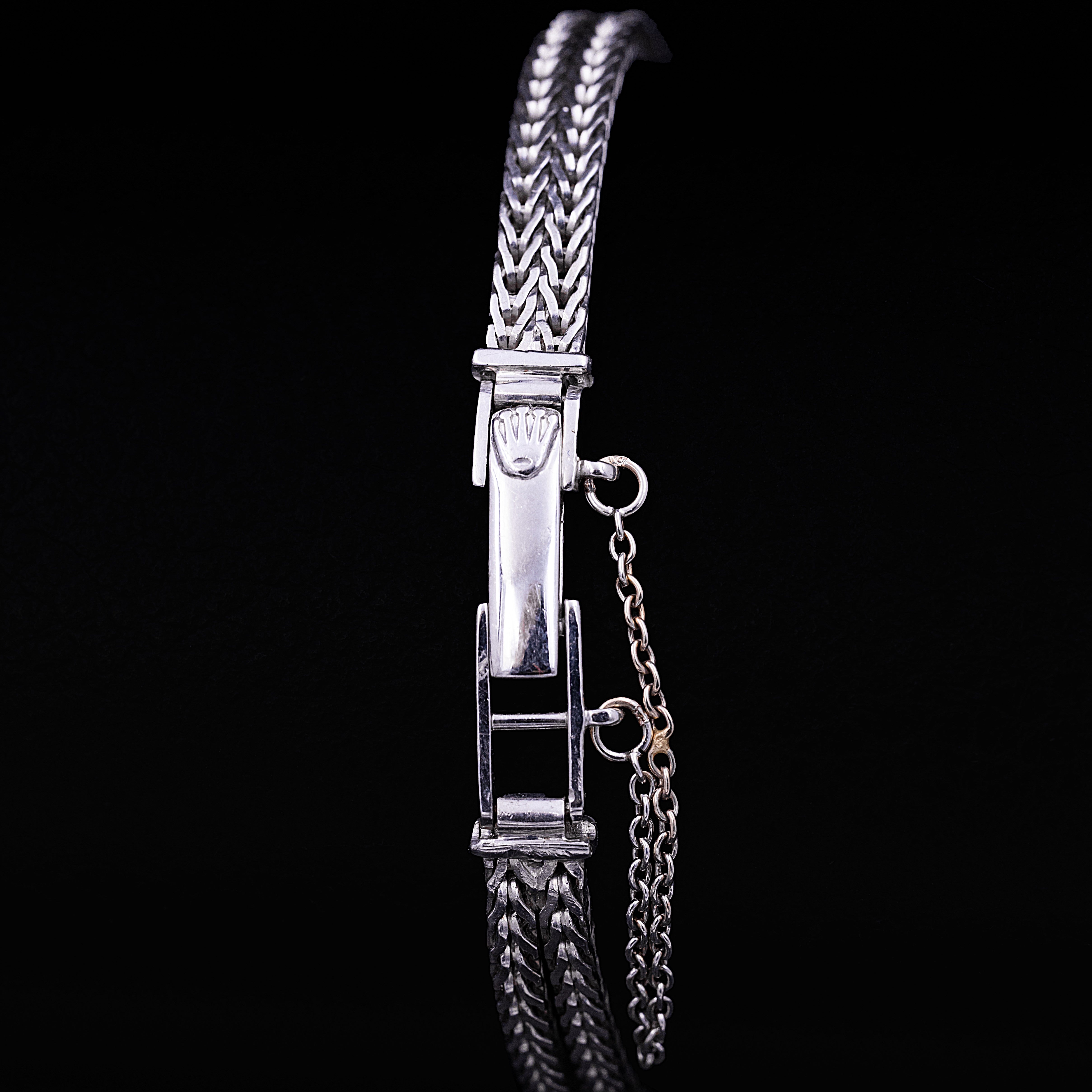 Rolex Precision à capot, Or blanc et diamants, années 50