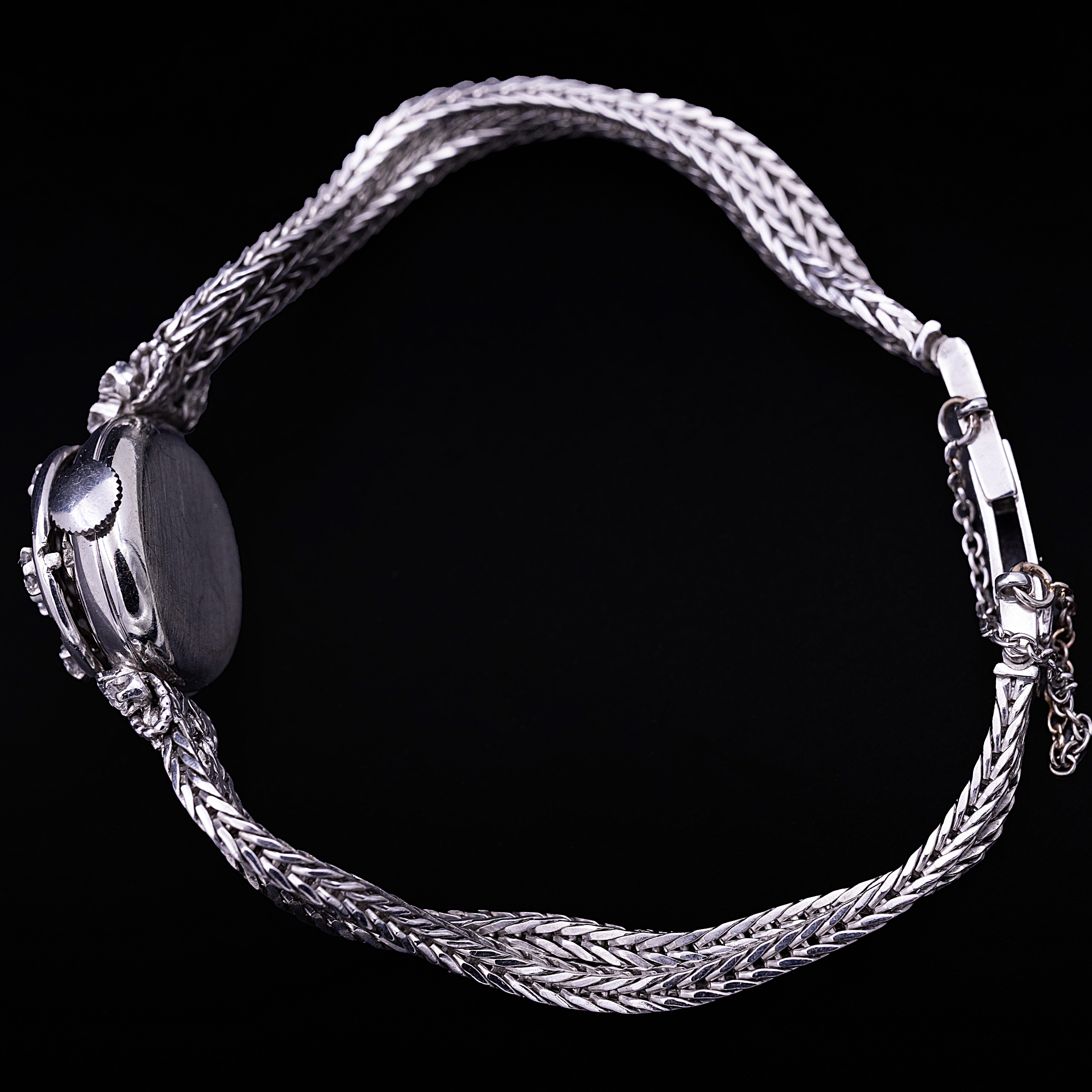 Rolex Precision à capot, Or blanc et diamants, années 50