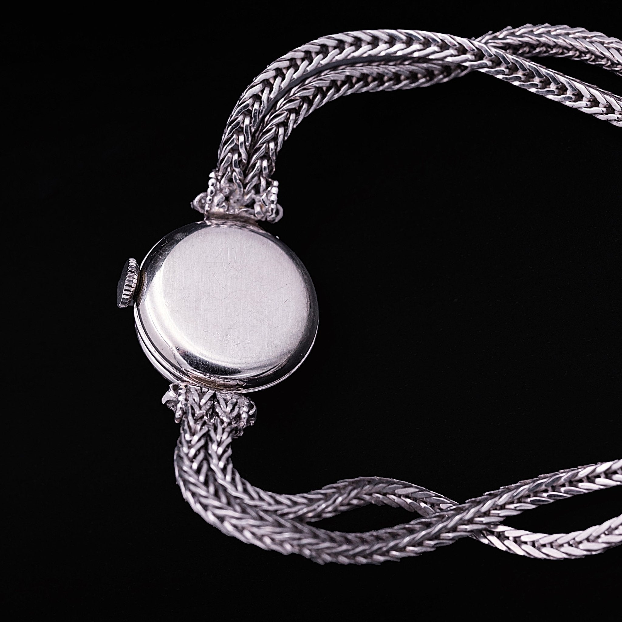 Rolex Precision à capot, Or blanc et diamants, années 50 - montre vintage - Contre-Temps Paris