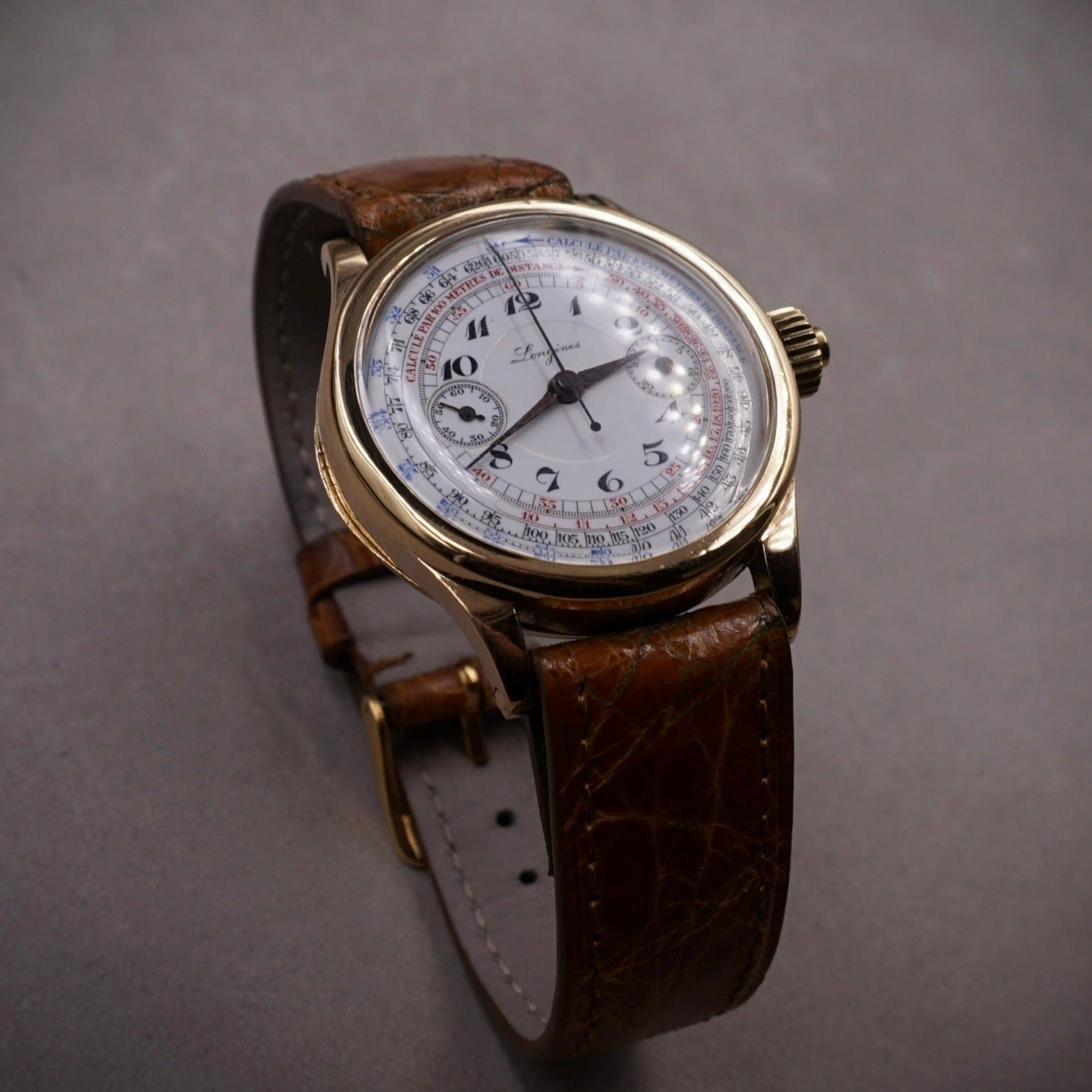 LONGINES CHRONOGRAPHE MONOPOUSSOIR OR