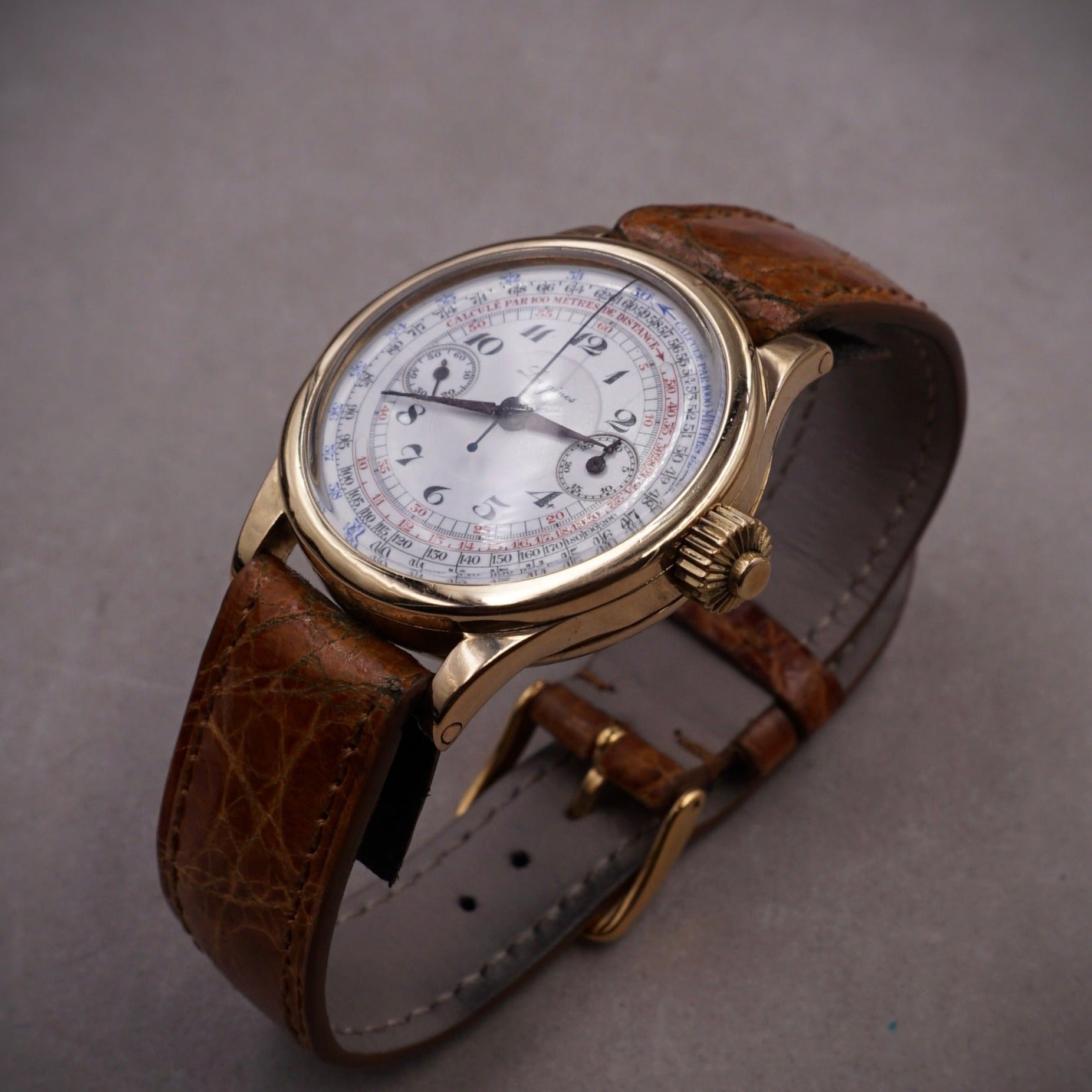 LONGINES CHRONOGRAPHE MONOPOUSSOIR OR