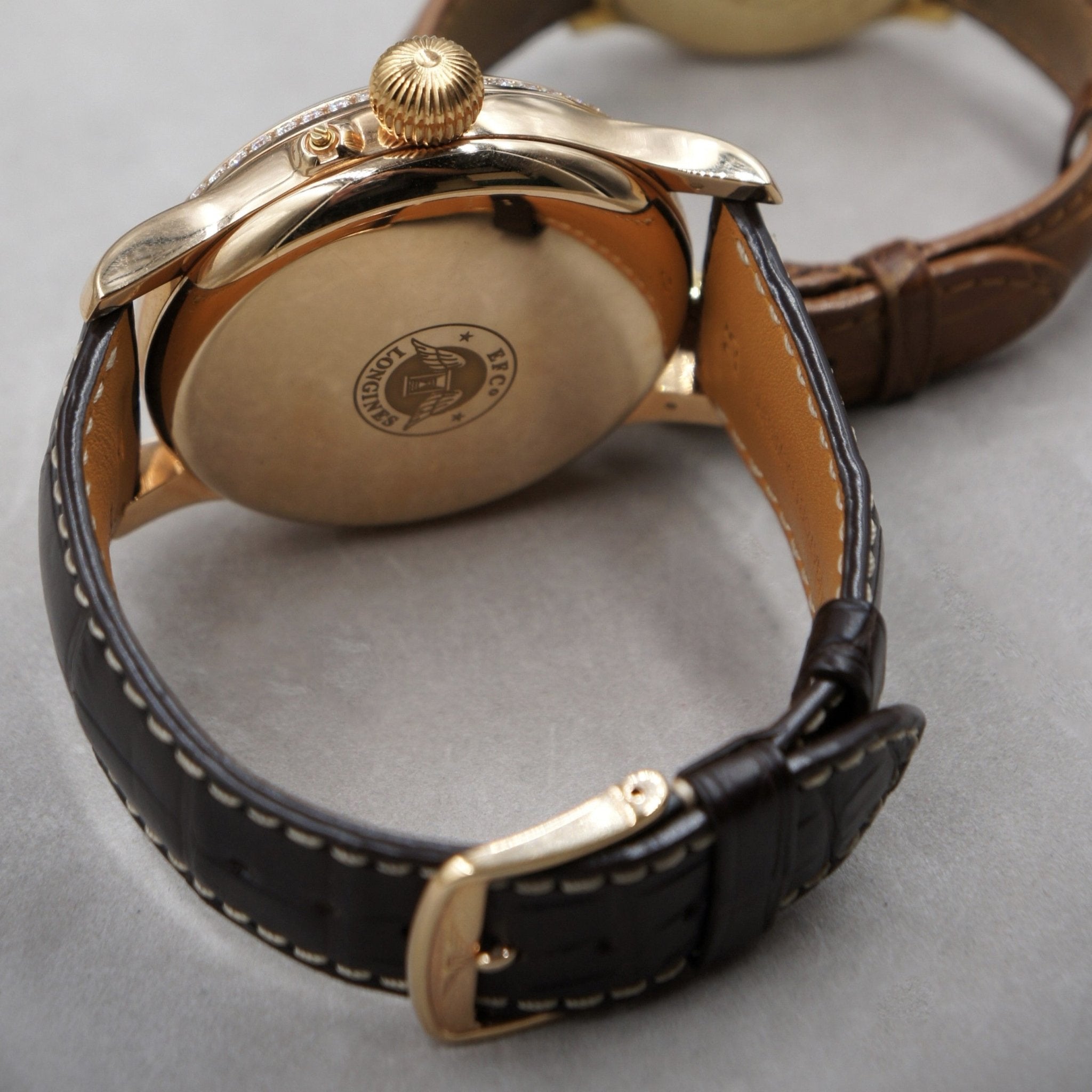 LONGINES WEEMS HERITAGE SECOND - SETTING OR ROSE ET DIAMANTS - montre vintage - Contre - Temps Paris