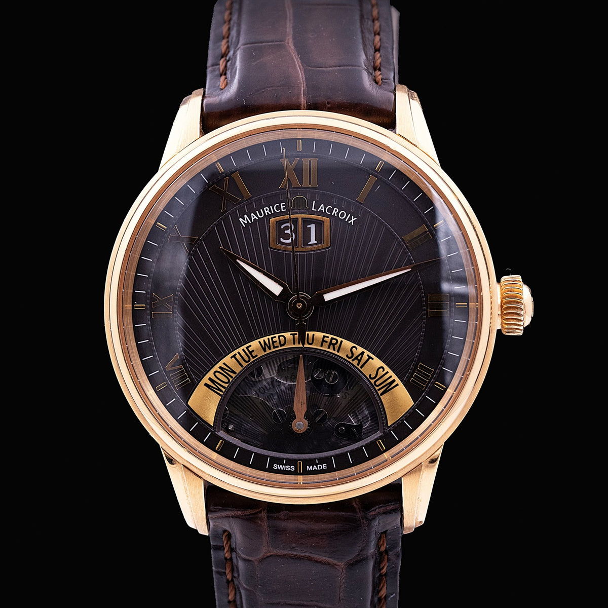 Maurice Lacroix Masterpiece Jours Rétrogrades Or Rose Ref. MP6358, circa 2010 - montre vintage - Contre-Temps Paris