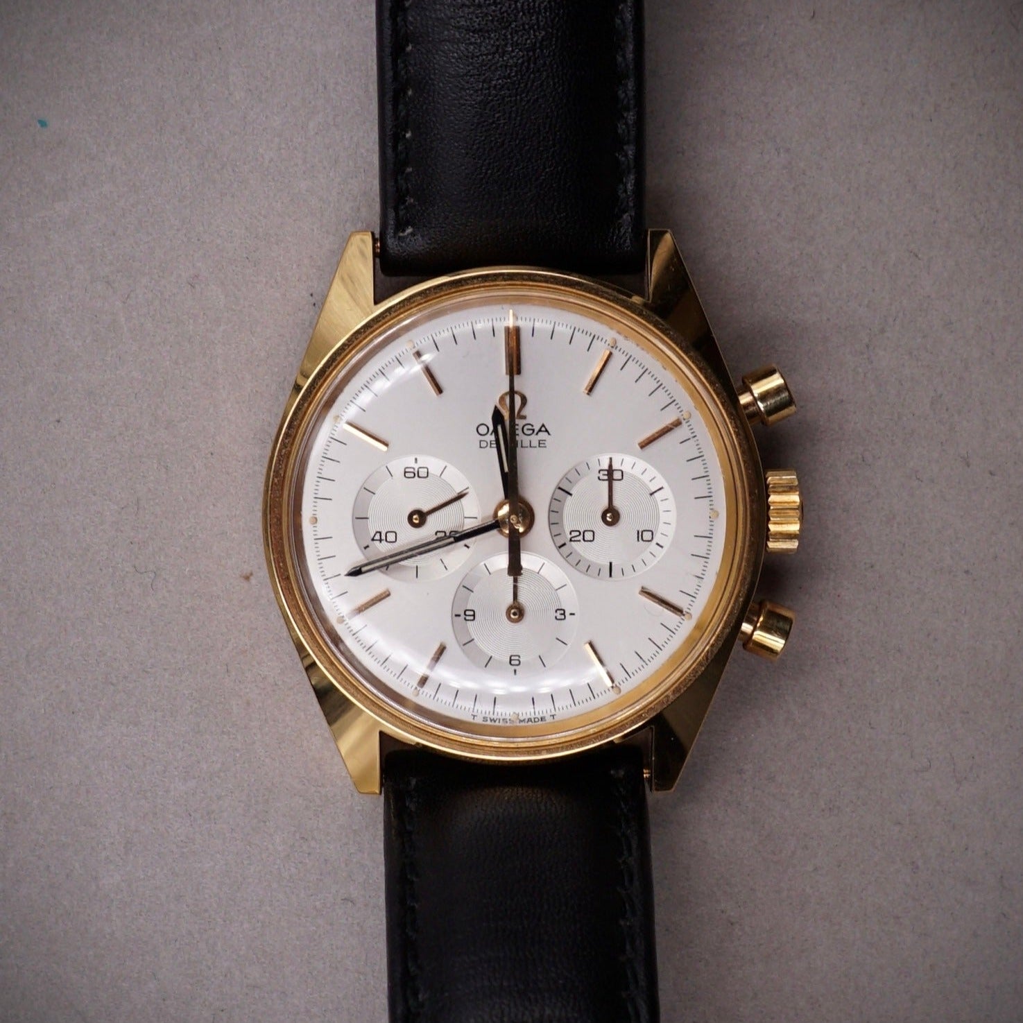 OMEGA DE VILLE CHRONOGRAPH 3 COUNTERS GOLD PLATE