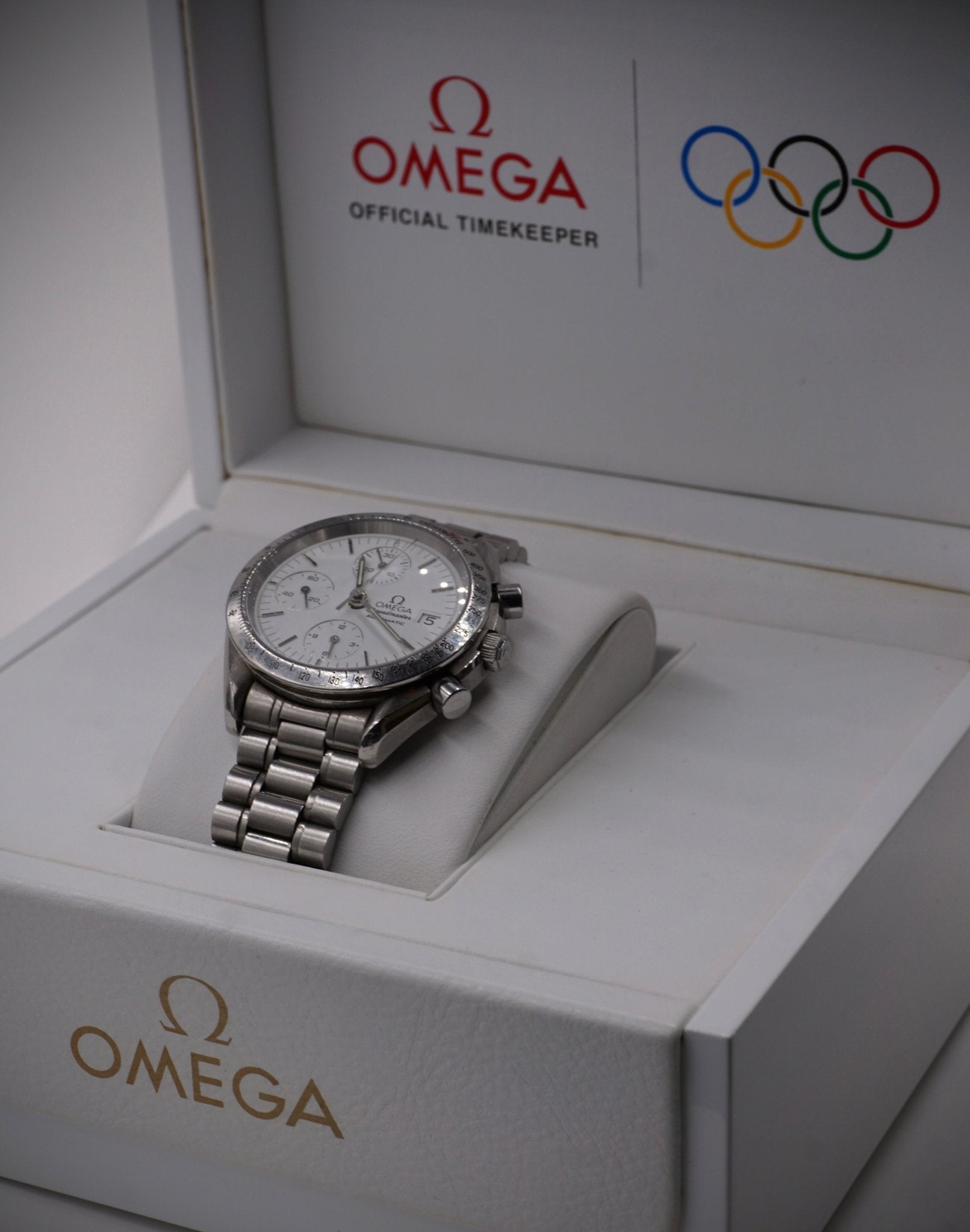OMEGA SPEEDMASTER REDUCED SERIE LIMITEE JO D'ALBERTVILLE 1992 - montre vintage - Contre - Temps Paris