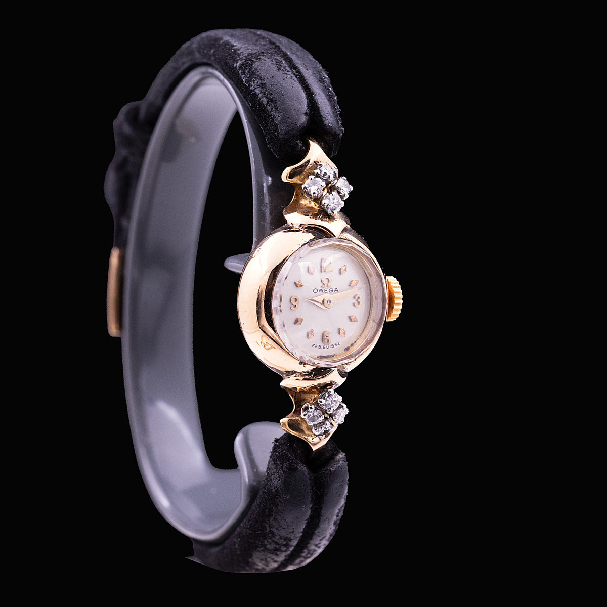 Omega Lady Joaillerie Or Jaune et Diamants, années 40 - montre vintage - Contre-Temps Paris