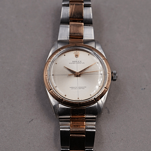 Rolex Oyster Perpetual Zephyr Ref. 1008 — Acier et or rose, circa 1957 - montre vintage - Contre - Temps Paris