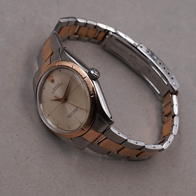 Rolex Oyster Perpetual Zephyr Ref. 1008 — Acier et or rose, circa 1957 - montre vintage - Contre - Temps Paris