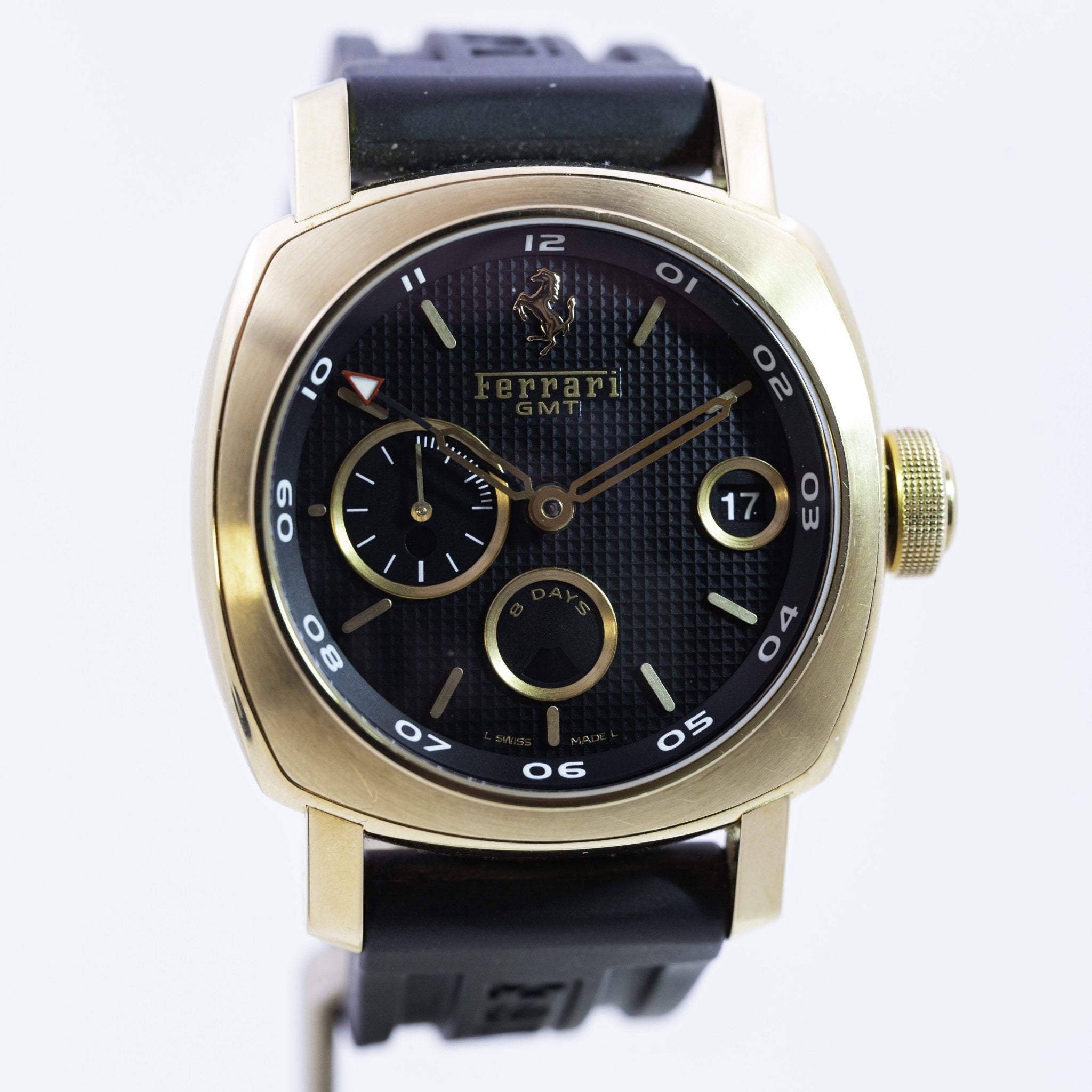PANERAI FERRARI GRANTURISMO GMT 8 DAYS OR ROSE - montre vintage - Contre - Temps Paris