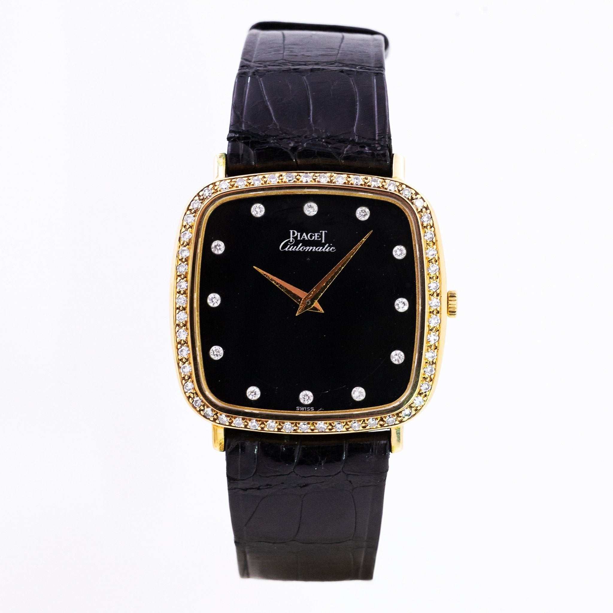 PIAGET COUSSIN OR ET DIAMANTS CADRAN ONYX - montre vintage - Contre - Temps Paris