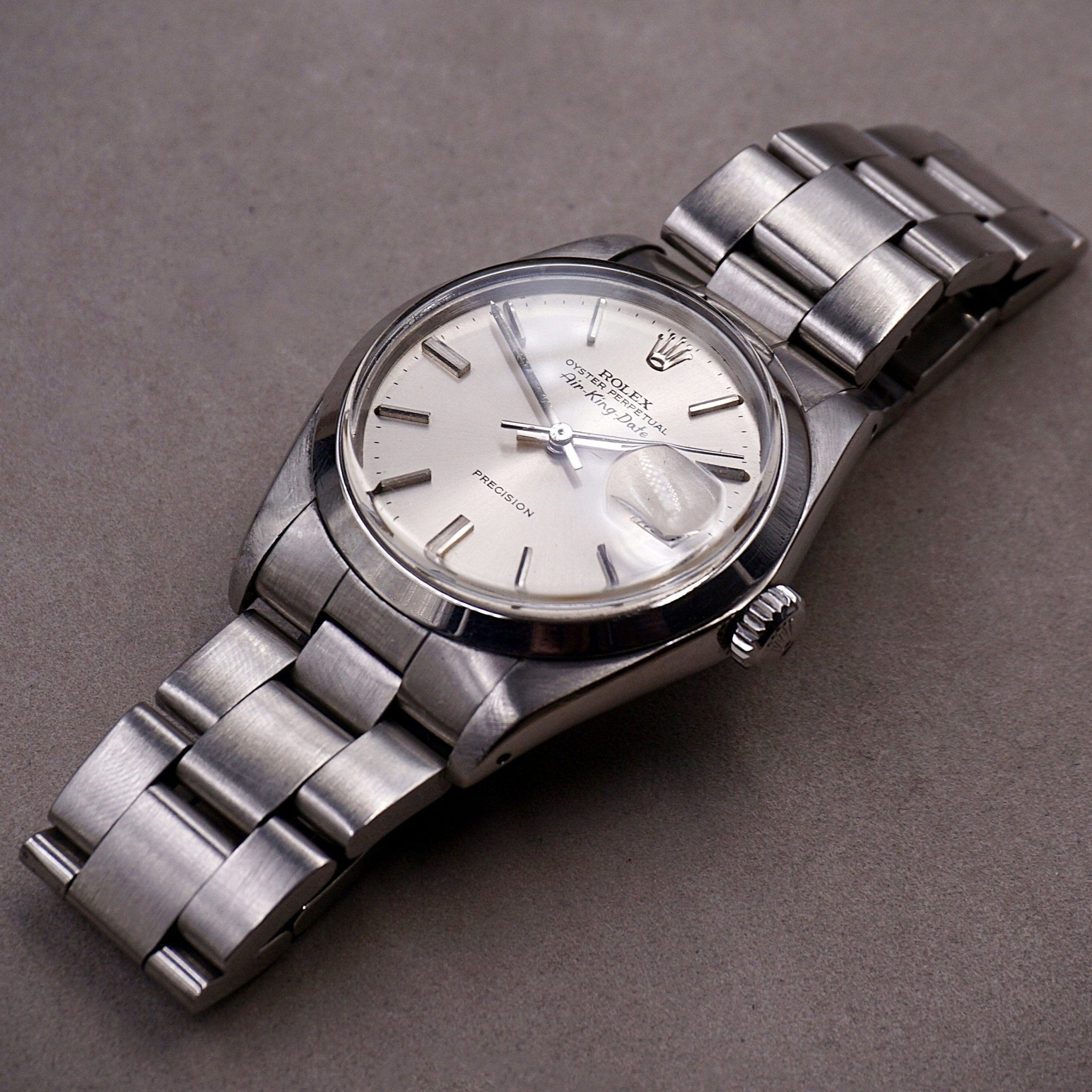 ROLEX AIR KING DATE SILVER - montre vintage - Contre - Temps Paris