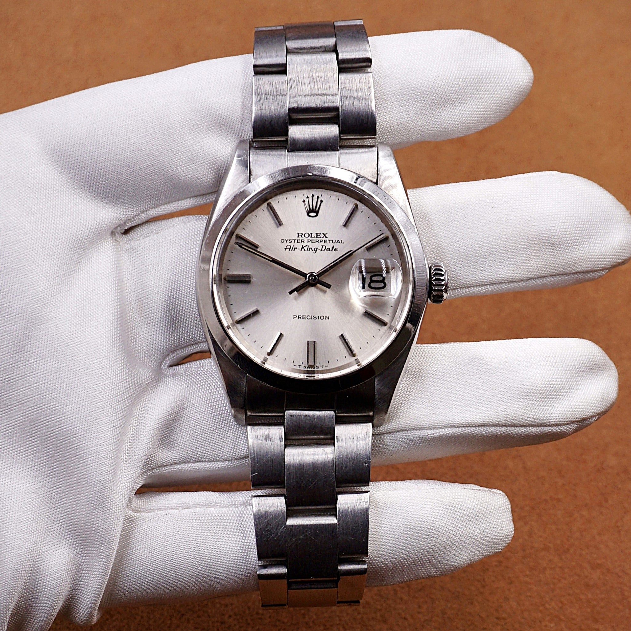 ROLEX AIR KING DATE SILVER