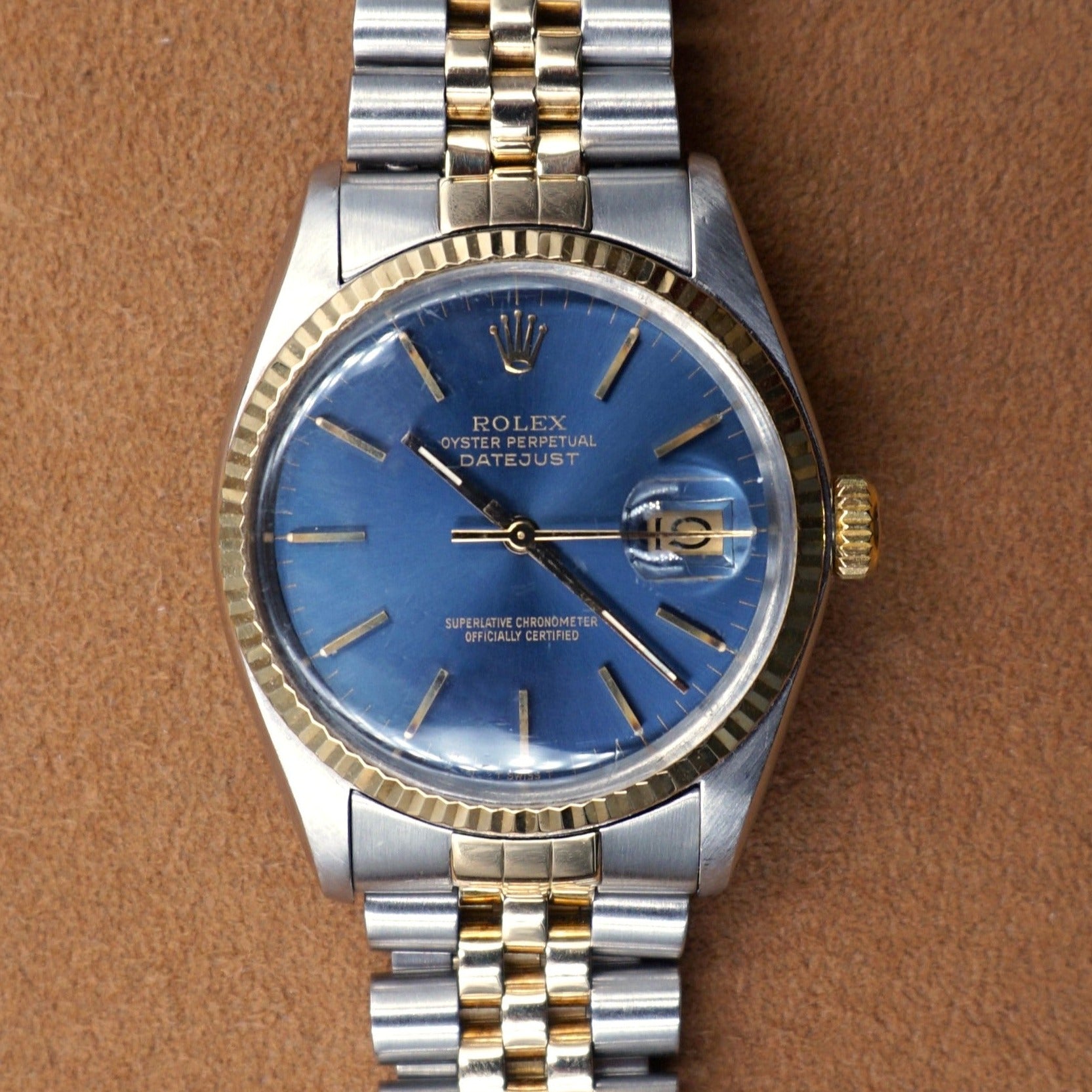 ROLEX DATEJUST IN GOLD &amp; STEEL BLUE DIAL