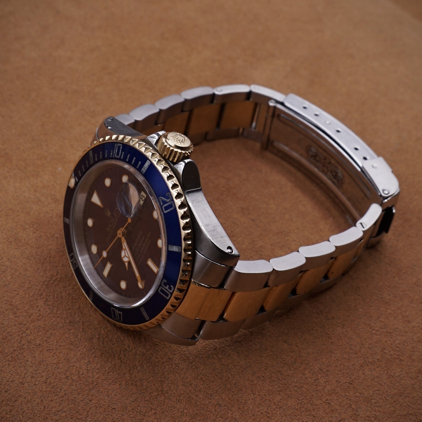 ROLEX SUBMARINER DATE GOLD AND BLUE STEEL