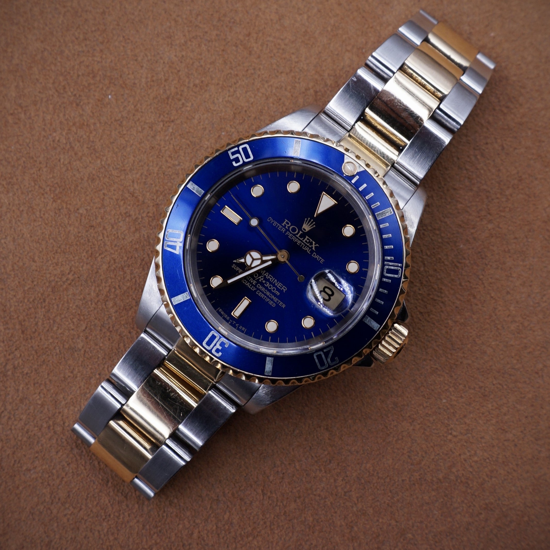 ROLEX SUBMARINER DATE GOLD AND BLUE STEEL