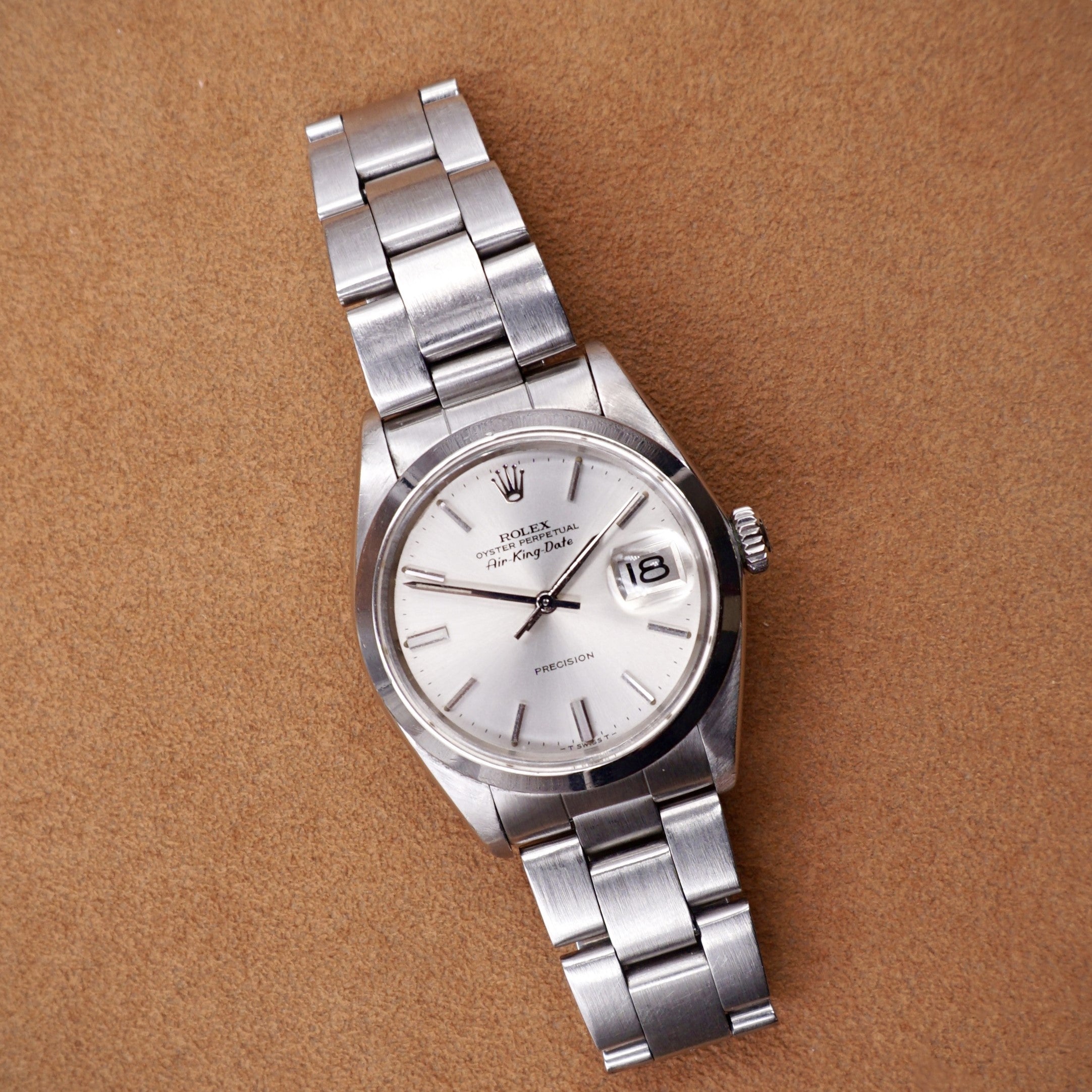 ROLEX AIR KING DATE SILVER