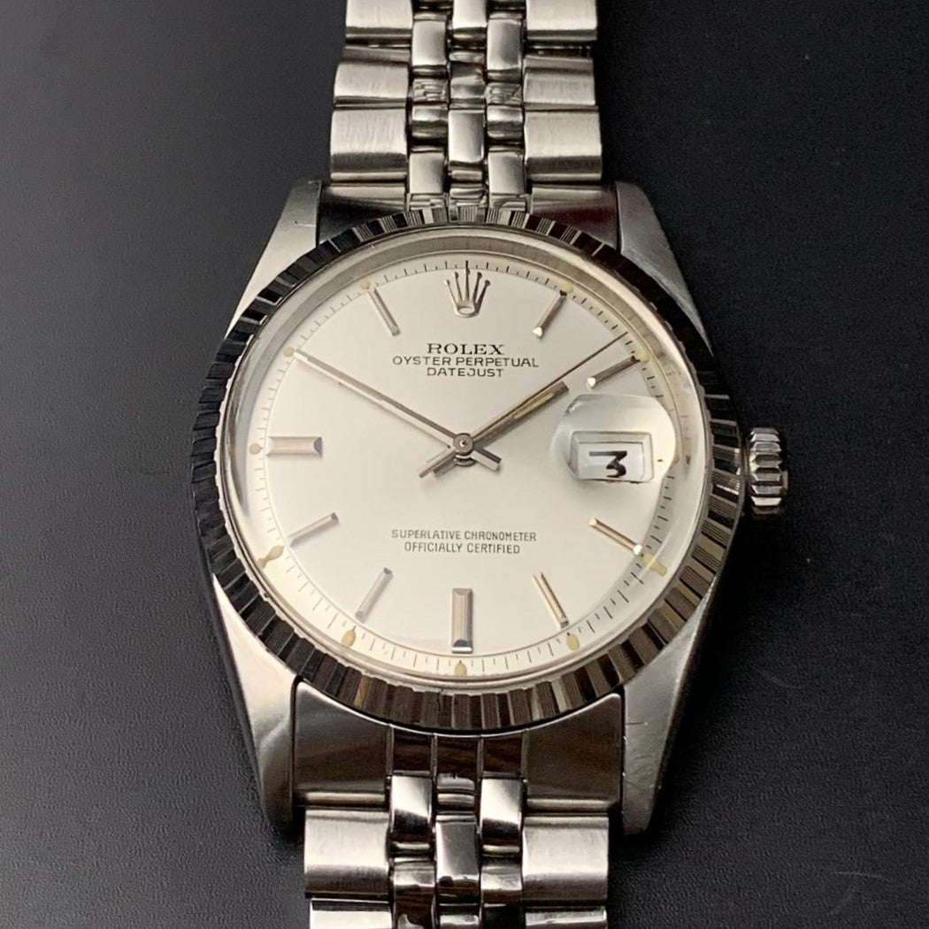 ROLEX DATEJUST 36MM STEEL WHITE GOLD BEZEL