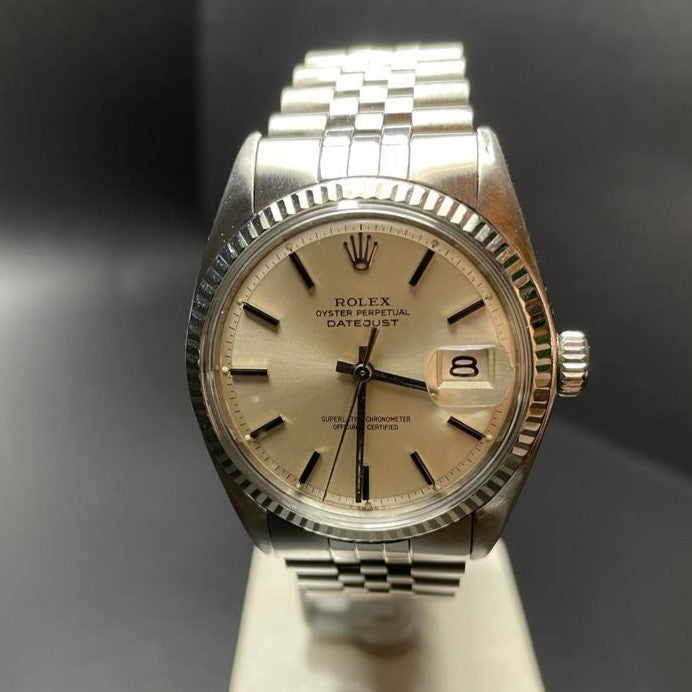 ROLEX DATEJUST 36MM STEEL WHITE GOLD BEZEL