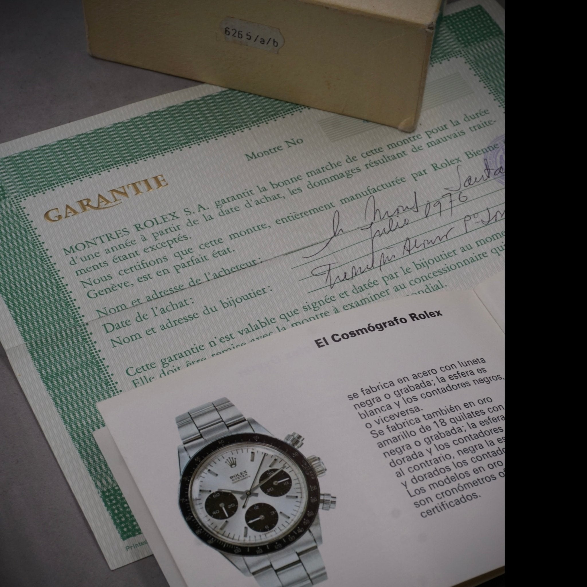 ROLEX COSMOGRAPH DAYTONA CADRAN SIGMA REF 6265 FULL SET - montre vintage - Contre - Temps Paris