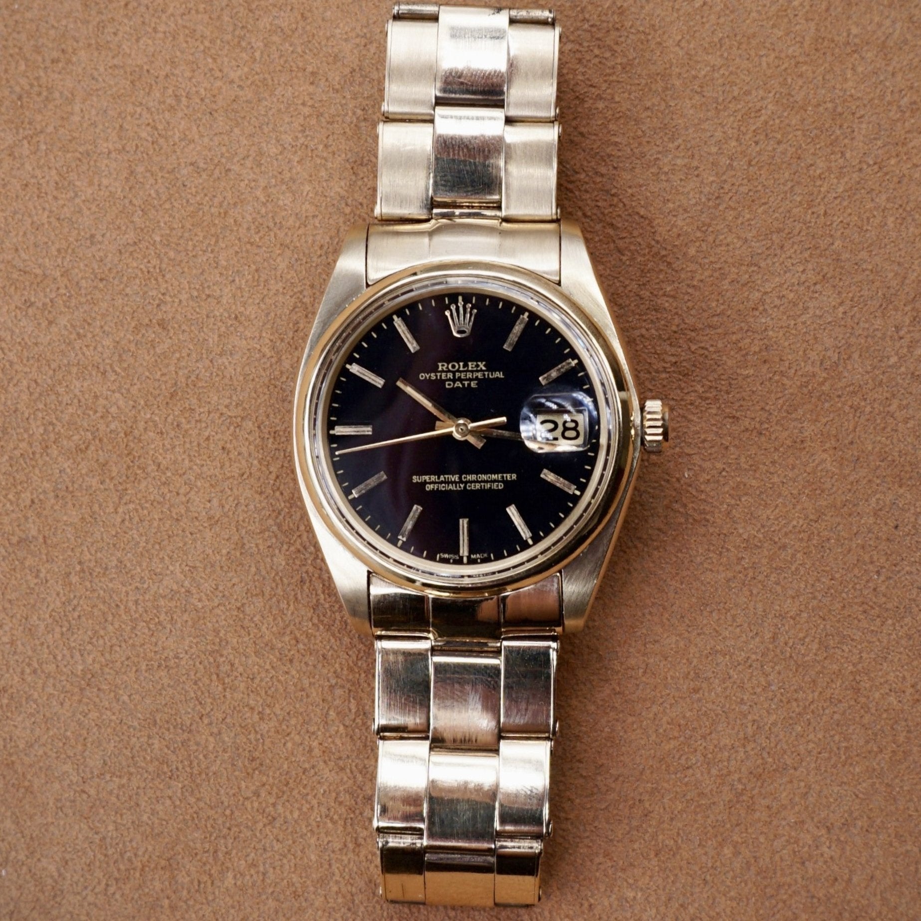 ROLEX OYSTER DATE OR JAUNE