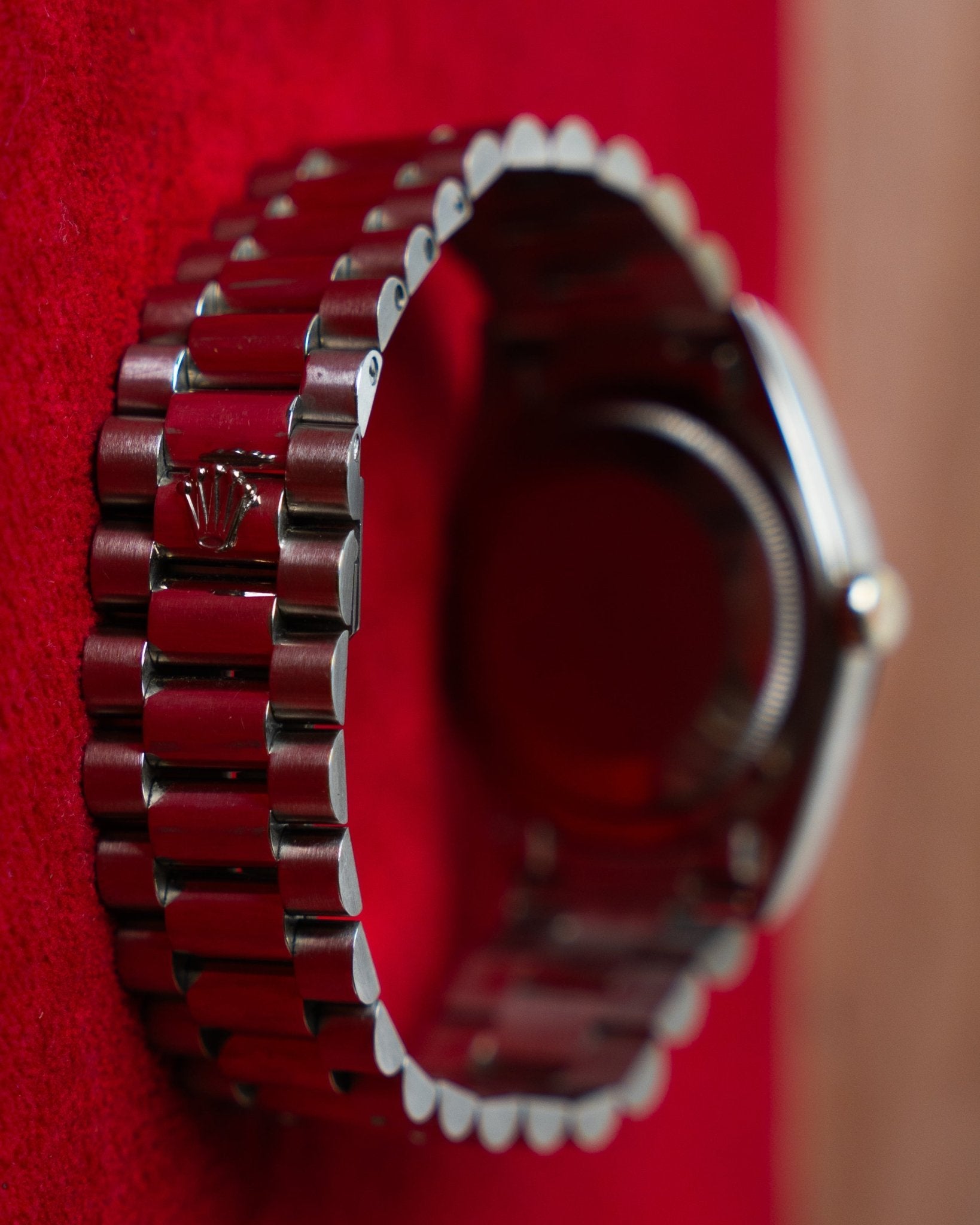 ROLEX DAY DATE OR BLANC BRACELET SUPER PRESIDENT - montre vintage - Contre - Temps Paris