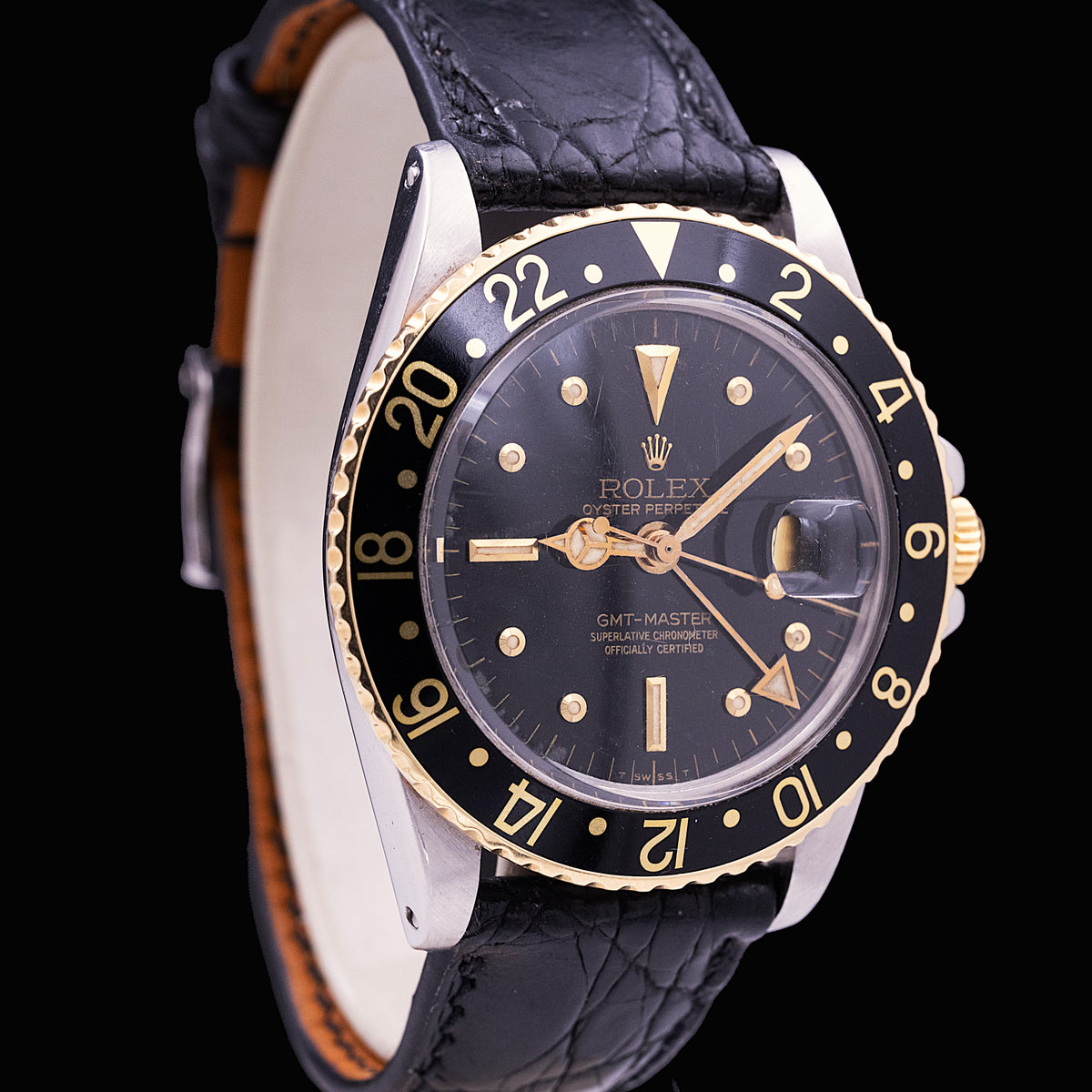 Rolex GMT-Master Ref. 1675/3 steel and gold, automatic movement, black dial with gold-surround indexes, 24-hour bezel