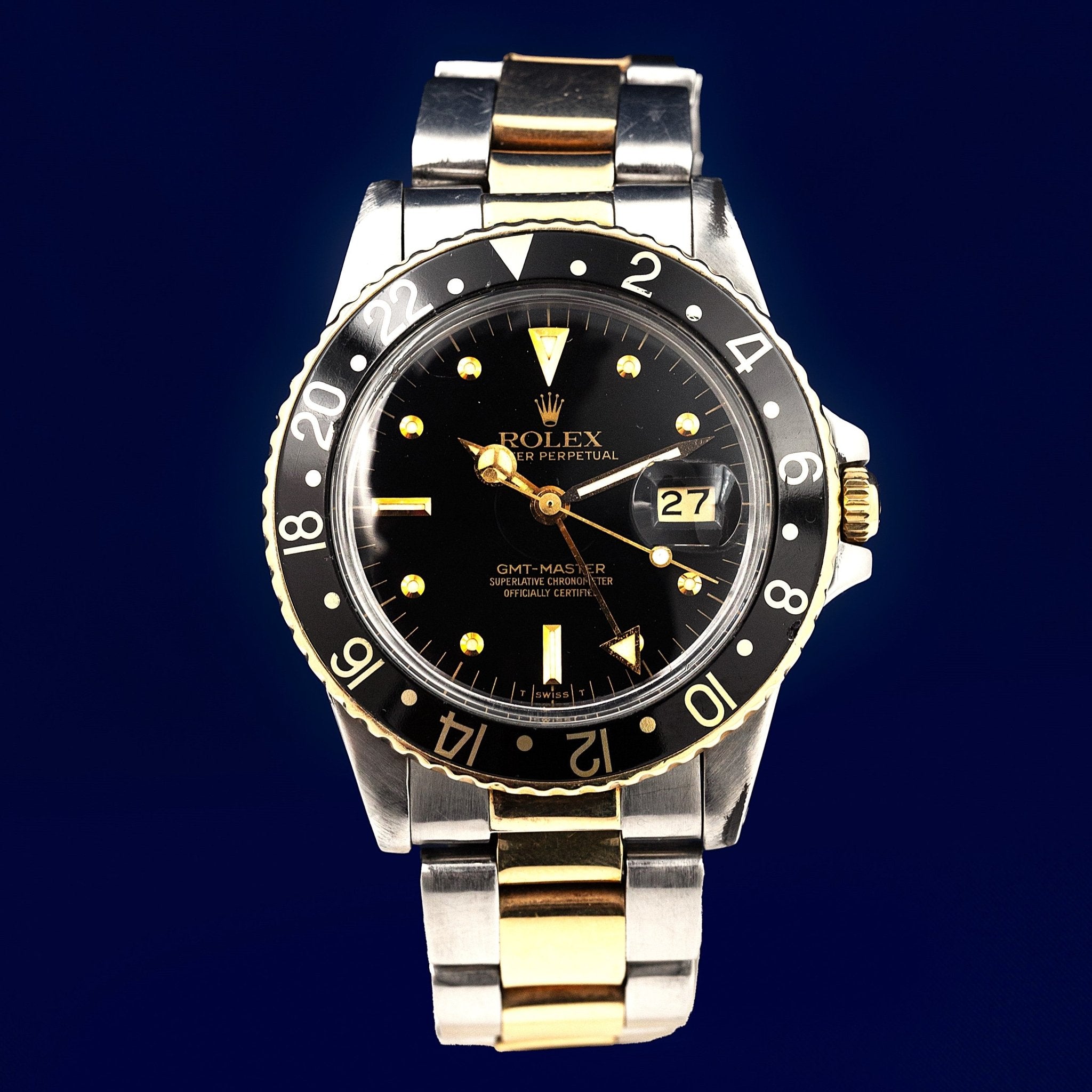 ROLEX GMT MASTER BICOLORE REF 16753 - montre vintage - Contre - Temps Paris