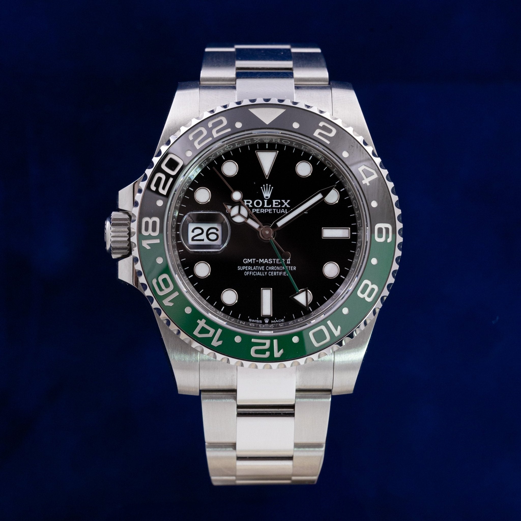ROLEX GMT MASTER II GAUCHER "SPRITE" - montre vintage - Contre - Temps Paris