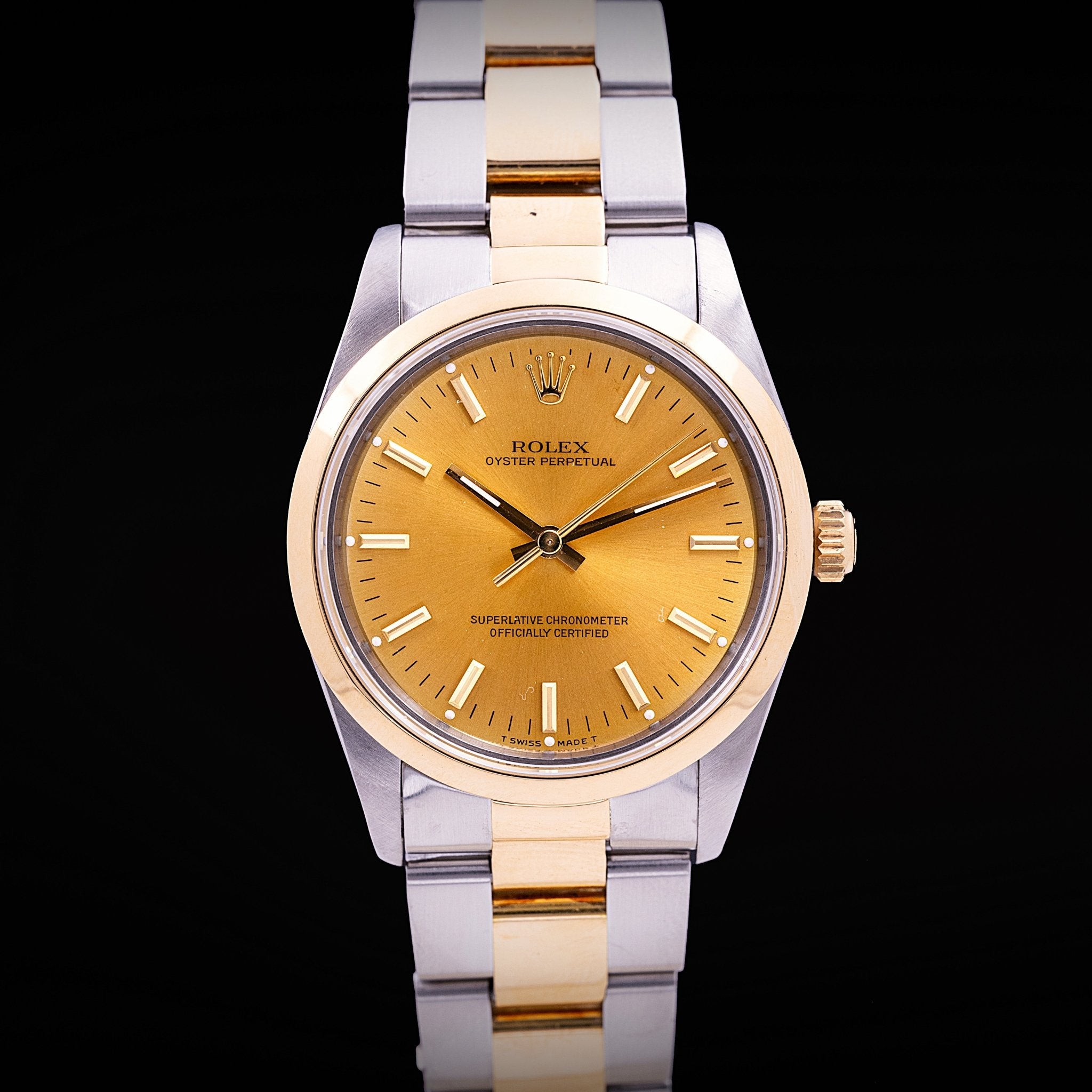 Rolex Oyster Perpetual bicolore Or et acier Ref. 14203, circa 1991 - montre vintage - Contre-Temps Paris