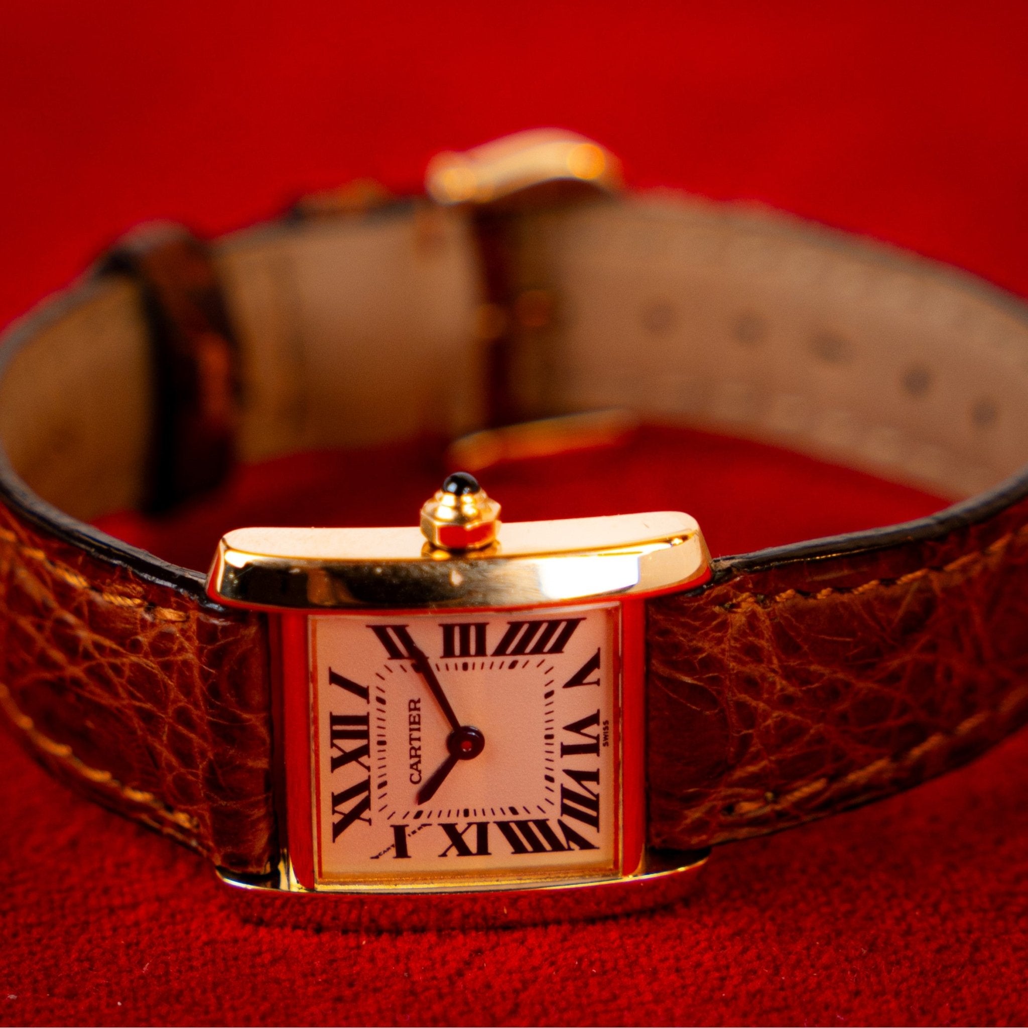CARTIER TANK FRANCAISE FEMME OR - montre vintage - Contre - Temps Paris