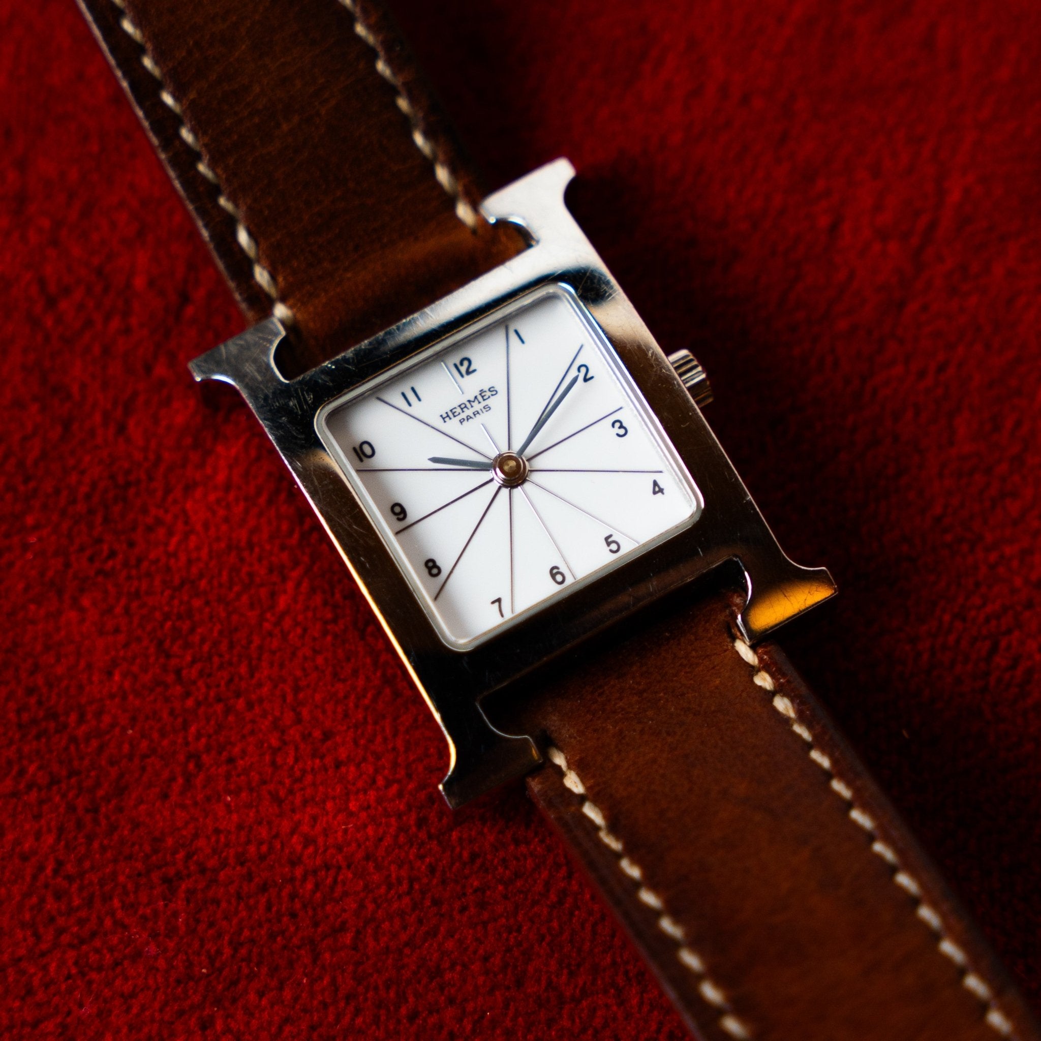 HERMES HEURE H ACIER - montre vintage - Contre - Temps Paris