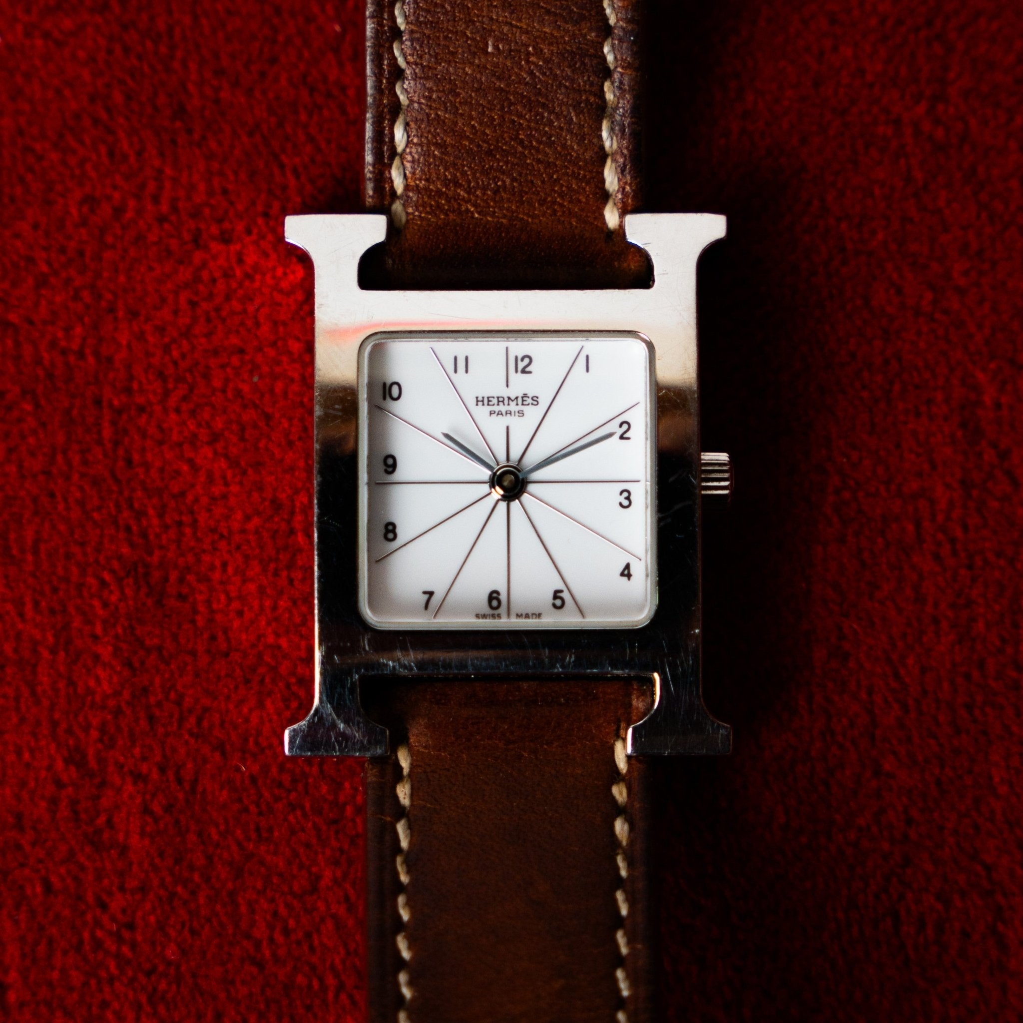 HERMES HEURE H ACIER - montre vintage - Contre - Temps Paris