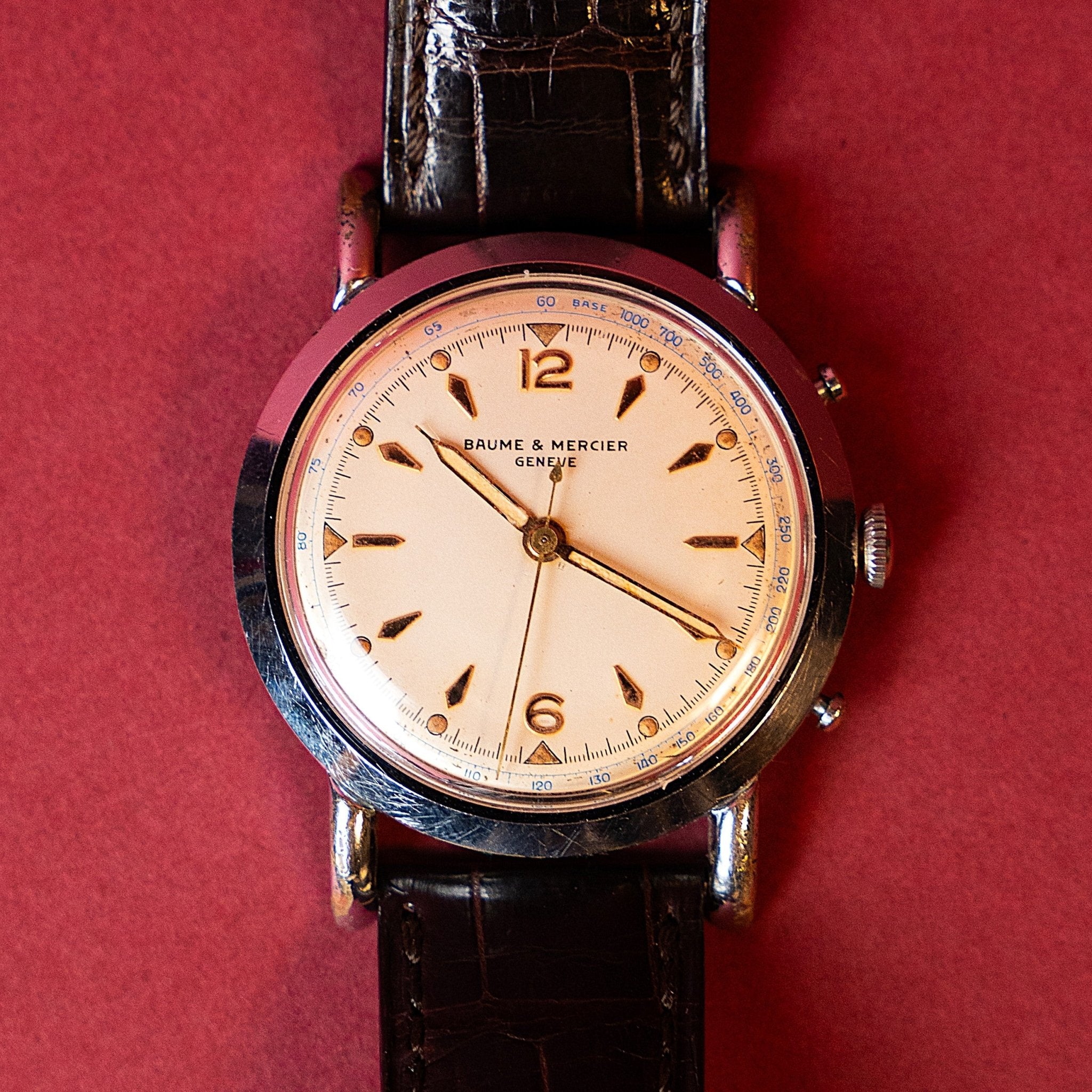 BAUME & MERCIER CHRONOGRAPHE FLY - BACK - montre vintage - Contre - Temps Paris