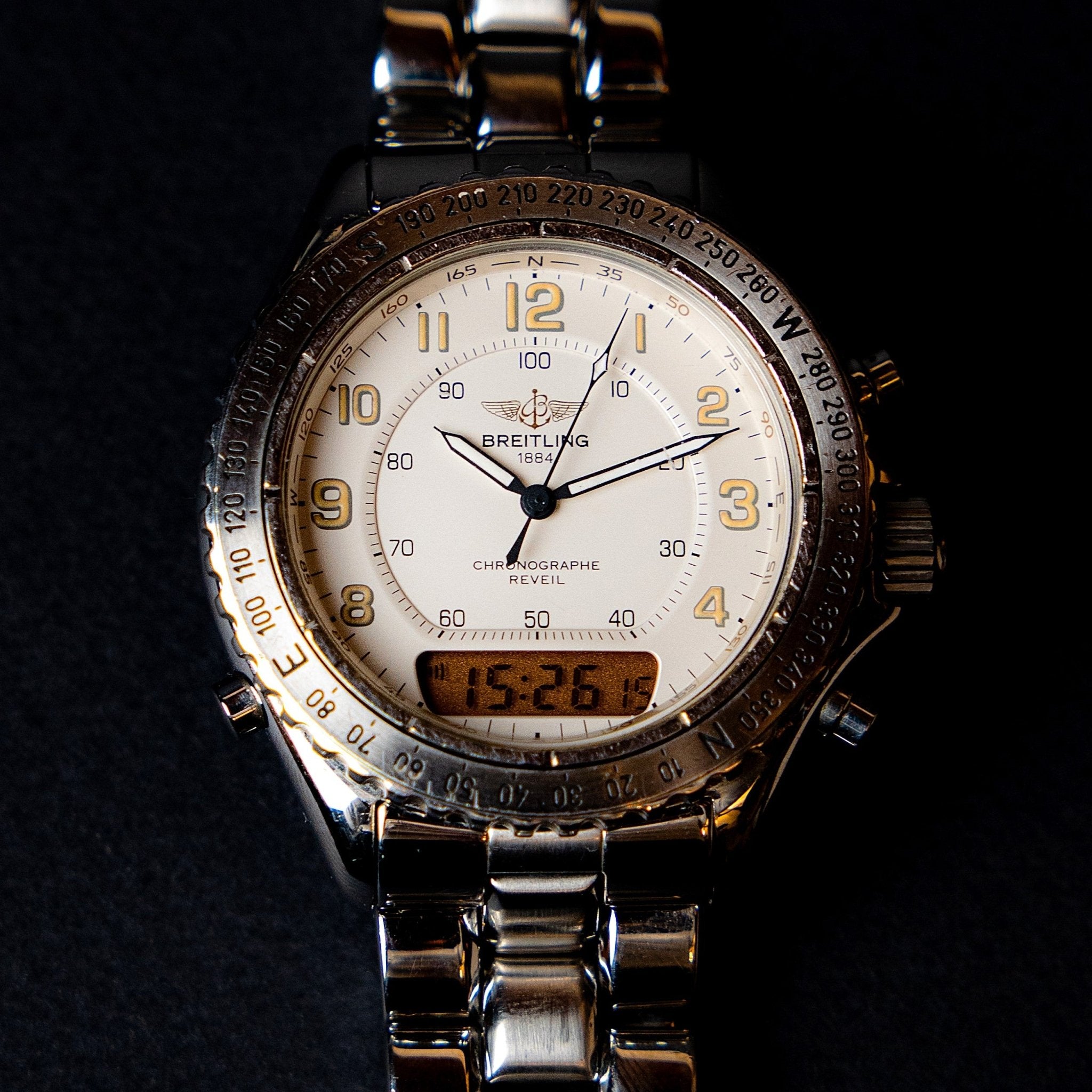 BREITLING CHRONOGRAPHE REVEIL - montre vintage - Contre - Temps Paris