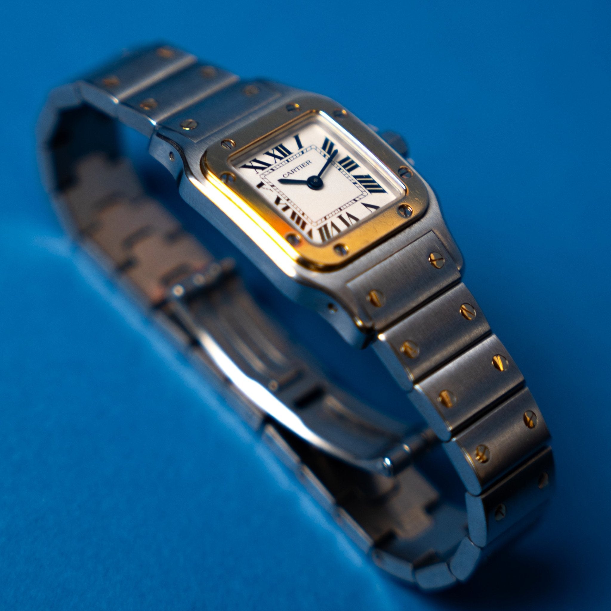 CARTIER SANTOS GALBEE OR ET ACIER - montre vintage - Contre - Temps Paris