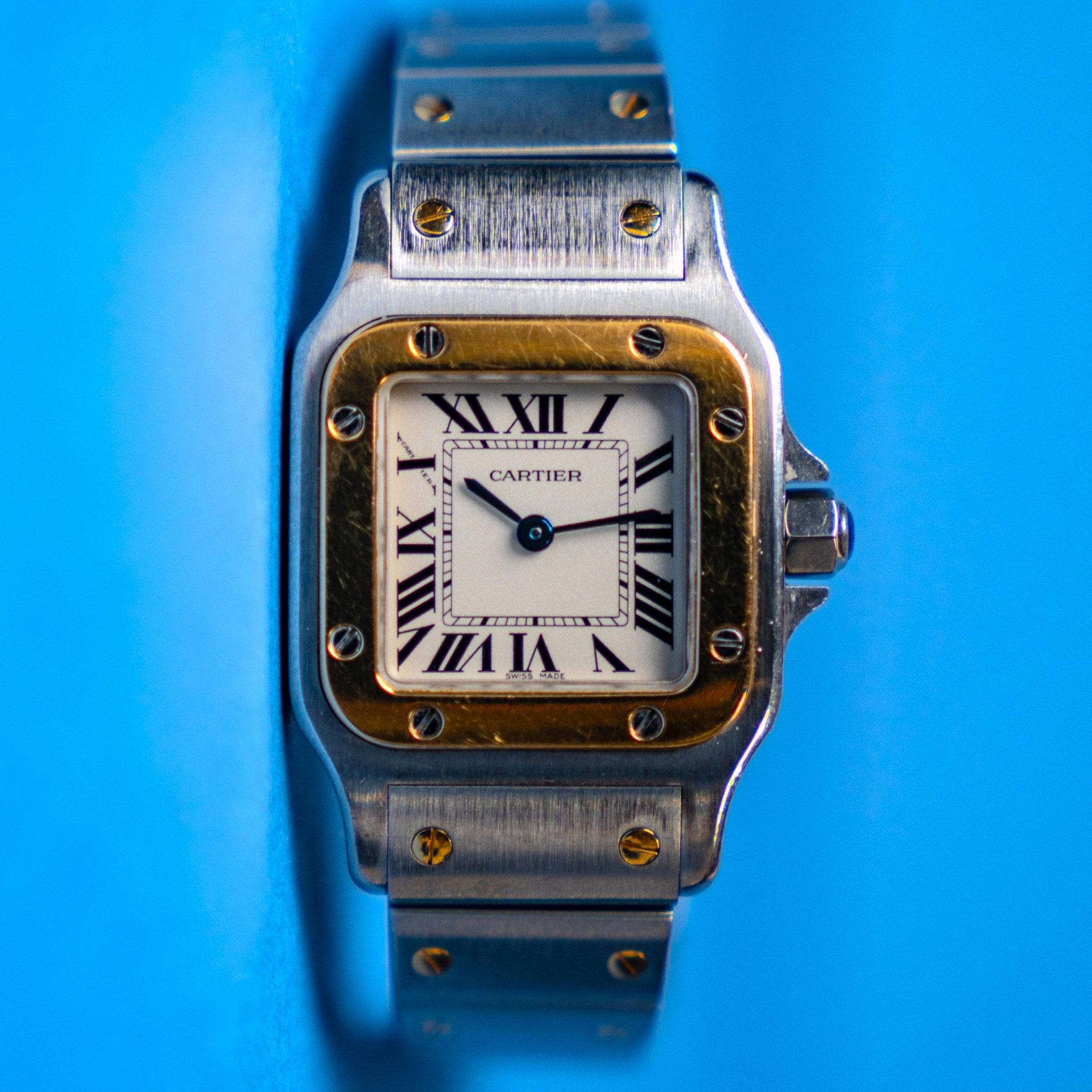 CARTIER SANTOS GALBEE OR ET ACIER - montre vintage - Contre - Temps Paris