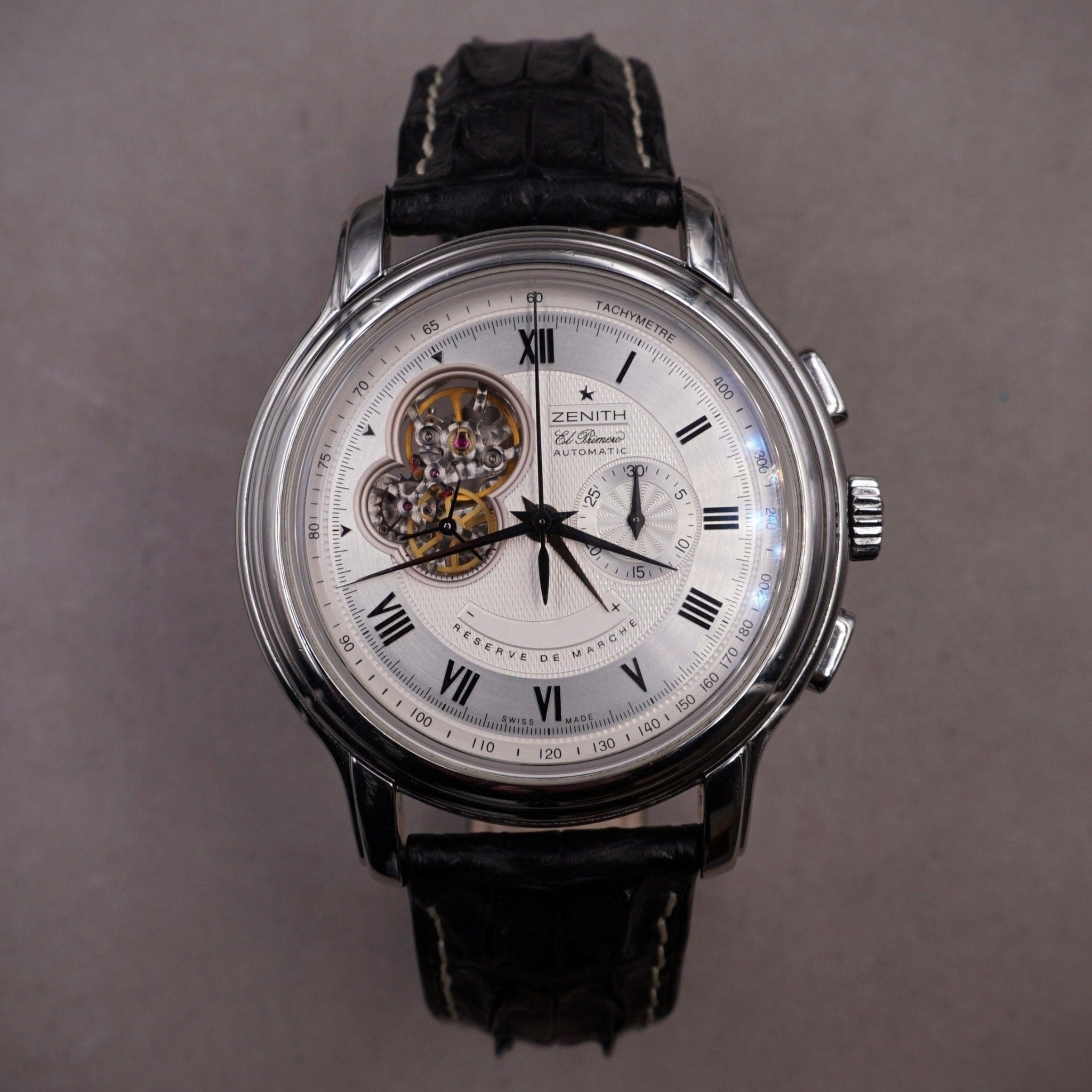 ZENITH - CHRONOMASTER EL PRIMERO - ACIER - montre vintage - Contre - Temps Paris