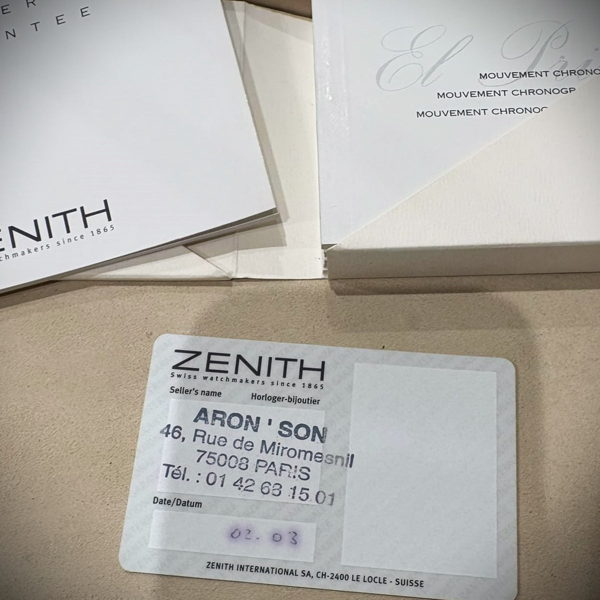 Zenith El Primero Chronographe Or Ref. 30-0380.400, circa 2003